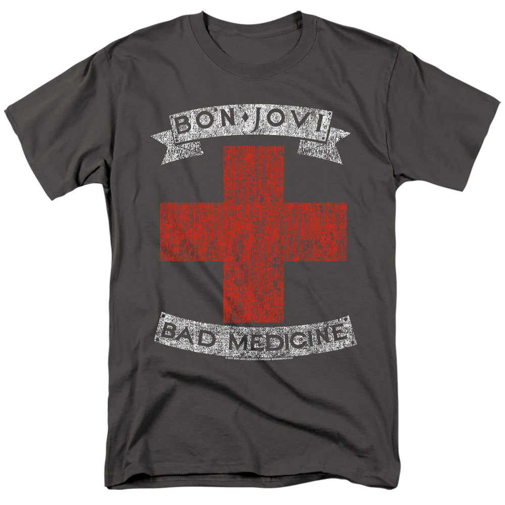 BON JOVI/BAD MEDICINE - S/S ADULT 18/1 - CHARCOAL