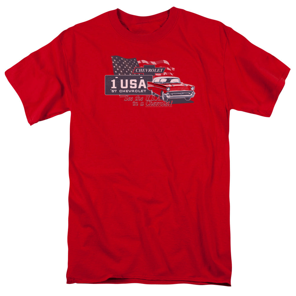 CHEVROLET/SEE THE USA - S/S ADULT 18/1 - RED