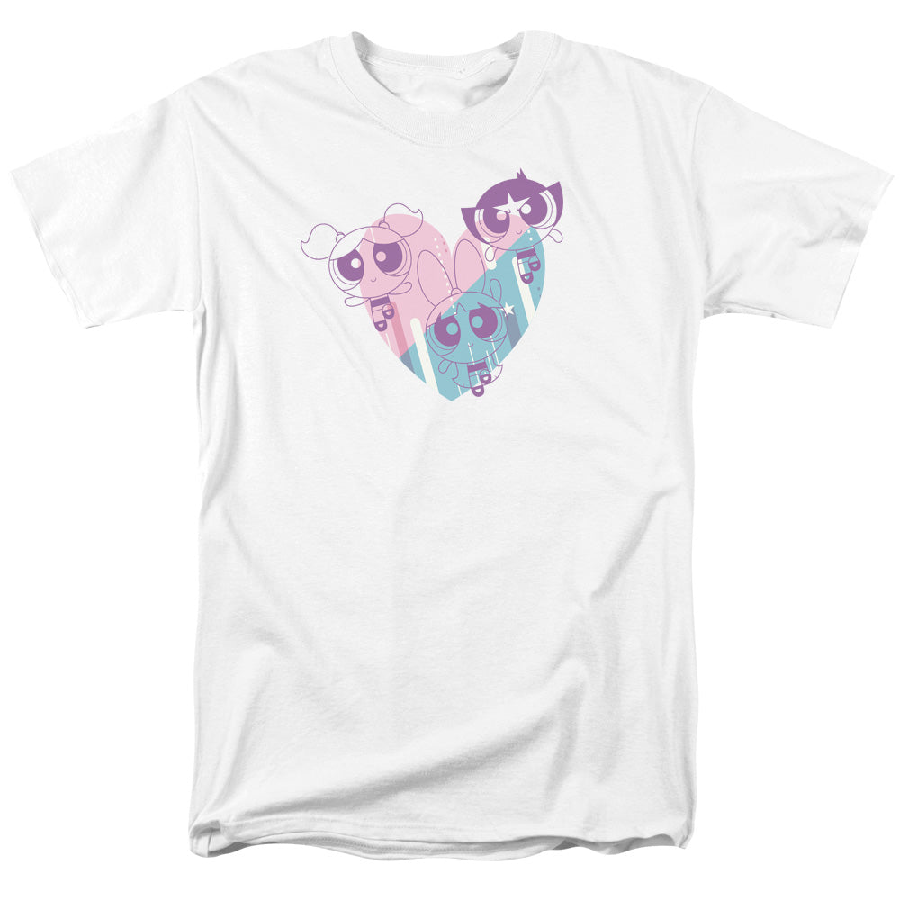 POWERPUFF GIRLS/POWERPUFF HEART - S/S ADULT 18/1 - WHITE