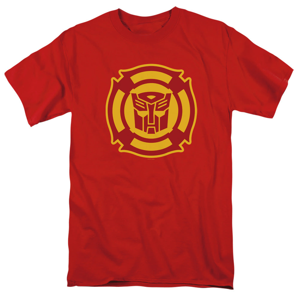 TRANSFORMERS/RESCUE BOTS LOGO - S/S ADULT 18/1 - RED