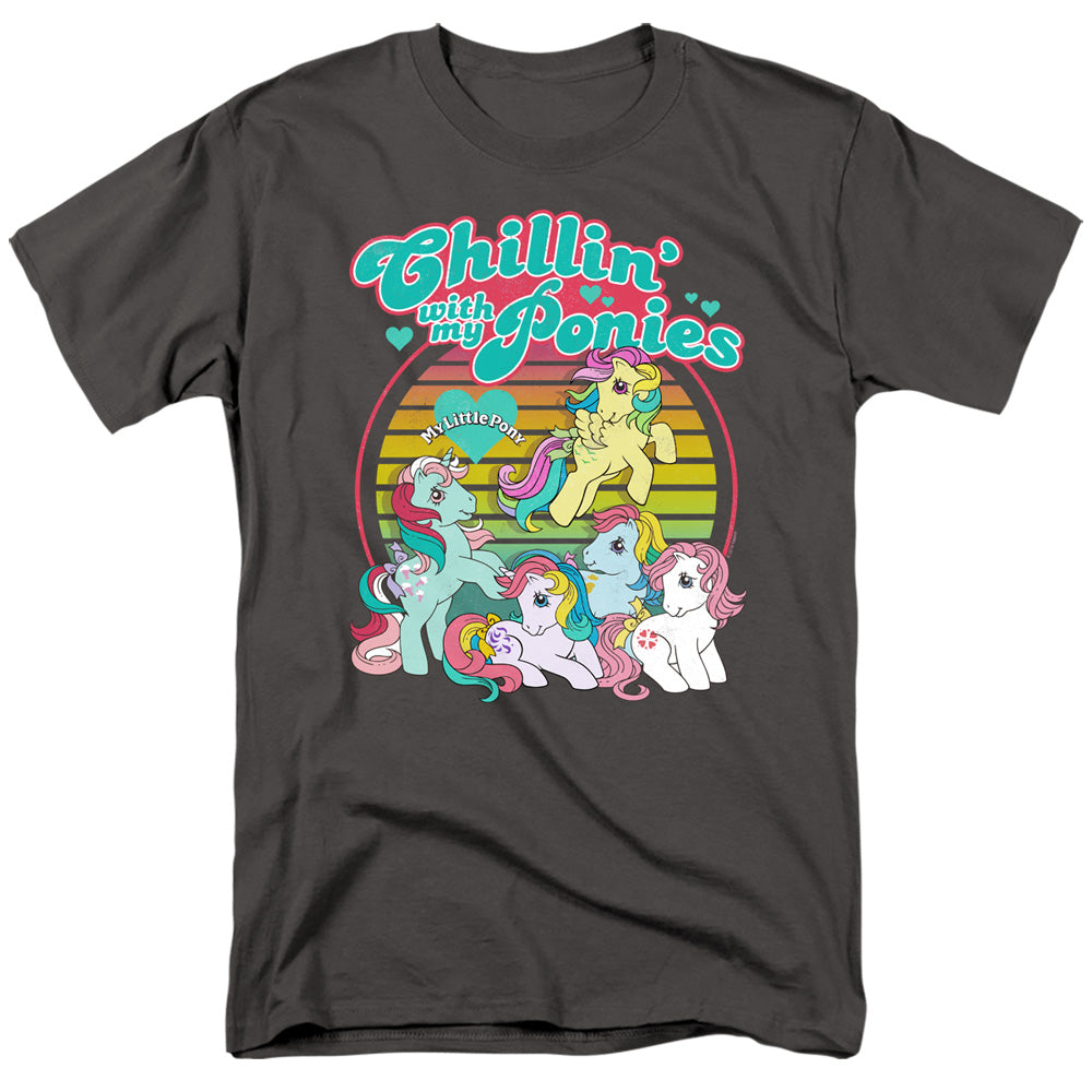 MY LITTLE PONY RETRO/CHILLIN WITH MY PONIES - S/S ADULT 18/1 - CHARCOAL