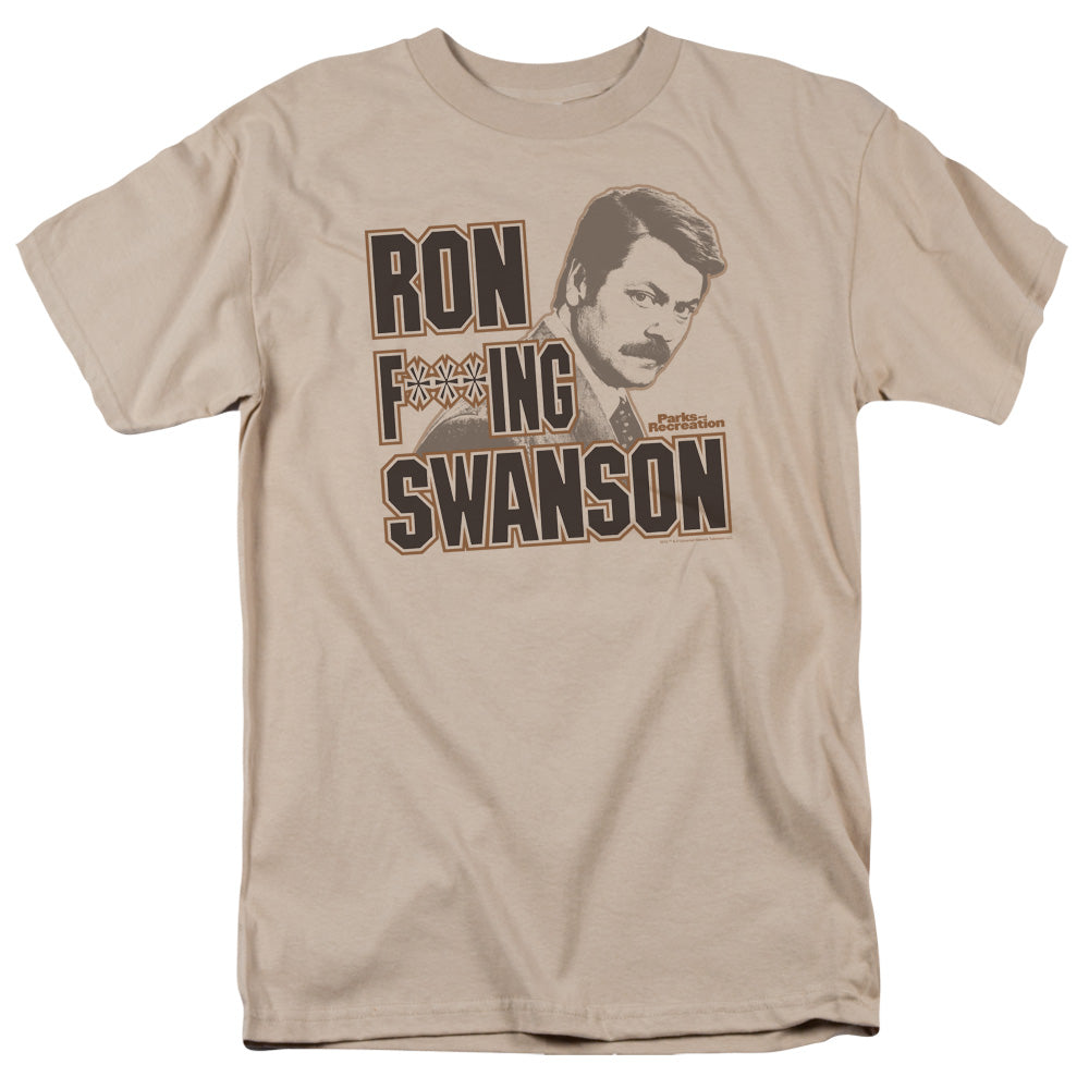 PARKS AND REC/RON F***ING SWANSON - S/S ADULT 18/1 - SAND