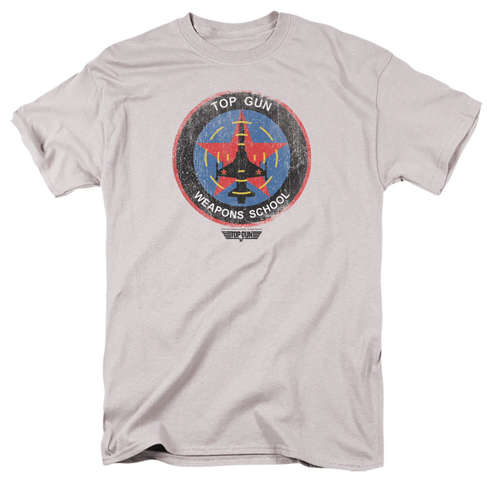 TOP GUN/FLIGHT SCHOOL LOGO - S/S ADULT 18/1 - SILVER