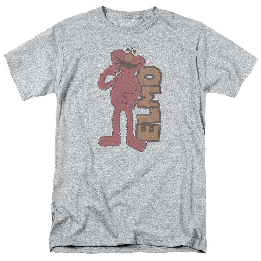 SESAME STREET/VINTAGE ELMO - S/S ADULT 18/1 - ATHLETIC HEATHER