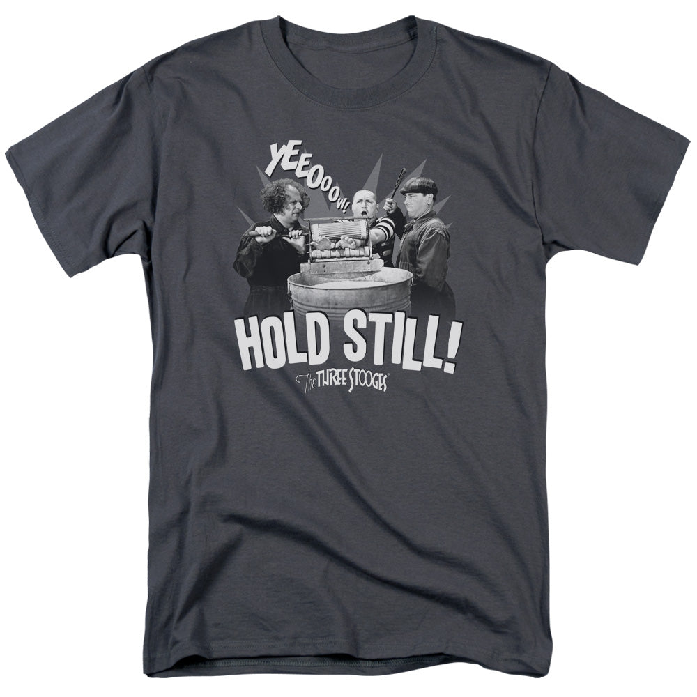THREE STOOGES/HOLD STILL - S/S ADULT 18/1 - CHARCOAL