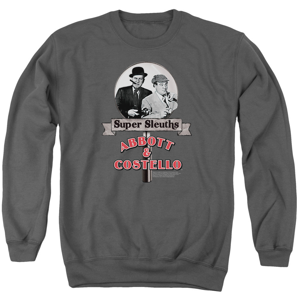 ABBOTT & COSTELLO/SUPER SLEUTHS - ADULT CREWNECK SWEATSHIRT - CHARCOAL
