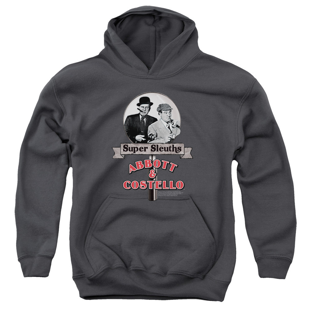 ABBOTT & COSTELLO/SUPER SLEUTHS - YOUTH PULLOVER HOODIE - CHARCOAL