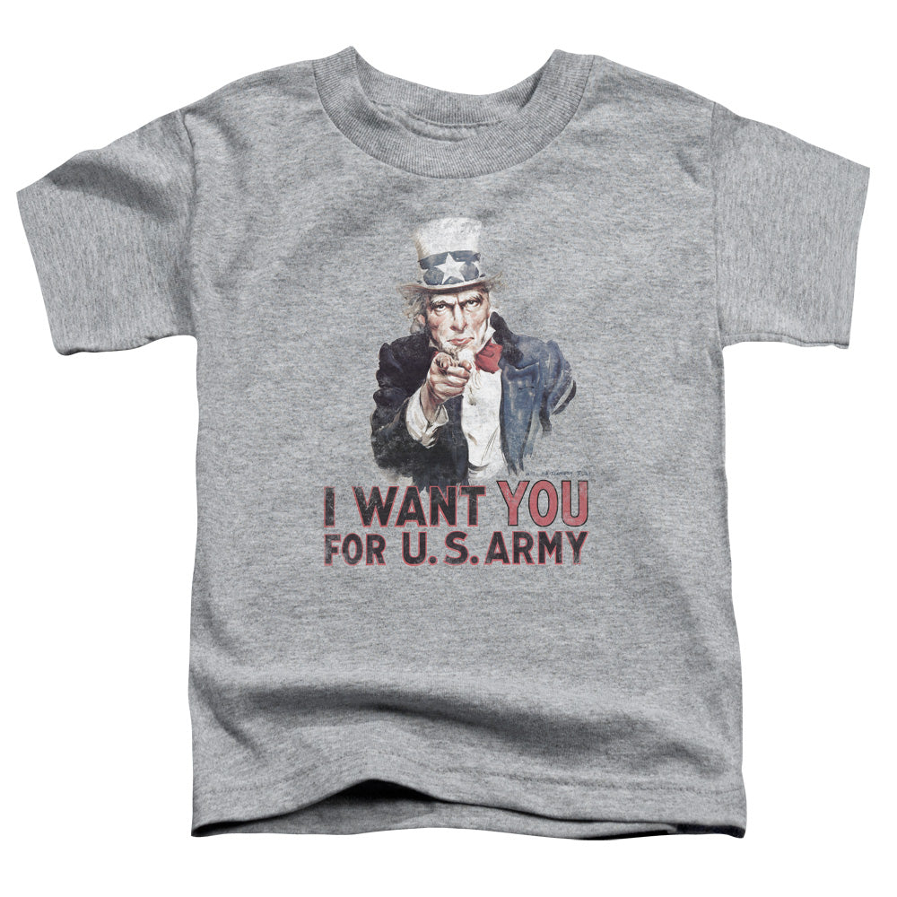 ARMY/I WANT YOU - S/S TODDLER TEE - ATHLETIC HEATHER