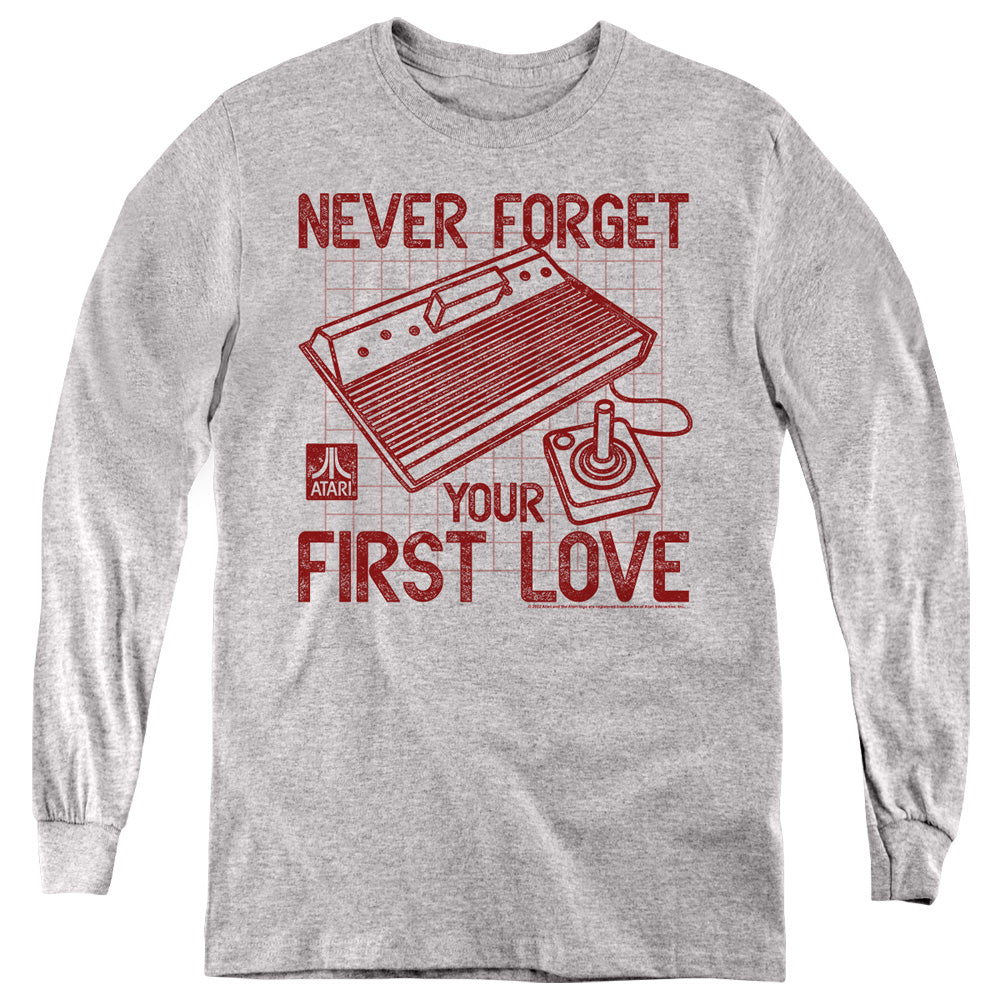 ATARI/FIRST LOVE - YOUTH LONG SLEEVE TEE - ATHLETIC HEATHER