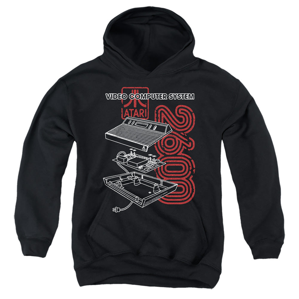 ATARI/2600 - YOUTH PULLOVER HOODIE - BLACK