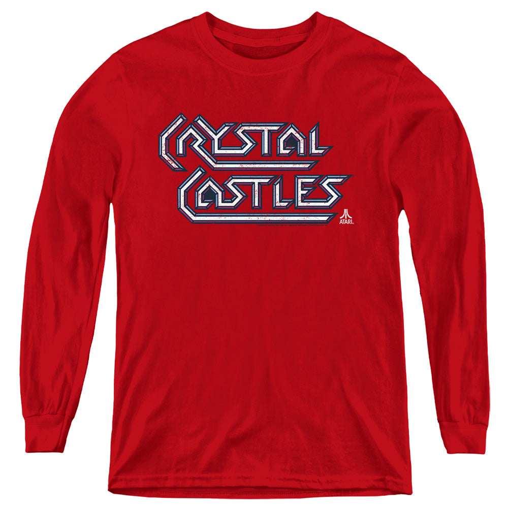 ATARI/CRYSTAL CASTLES LOGO - YOUTH LONG SLEEVE TEE - RED