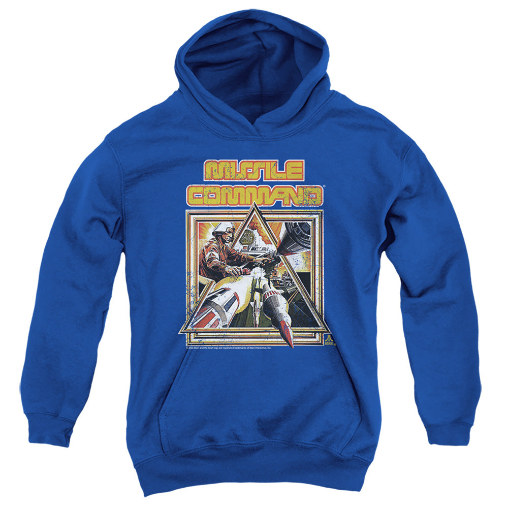 ATARI/MISSLE COMMANDER - YOUTH PULLOVER HOODIE - ROYAL BLUE