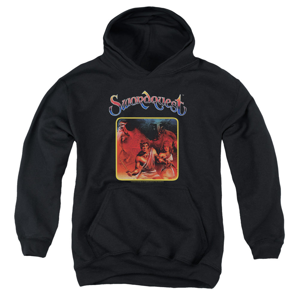 ATARI/SWORDQUEST - YOUTH PULLOVER HOODIE - BLACK