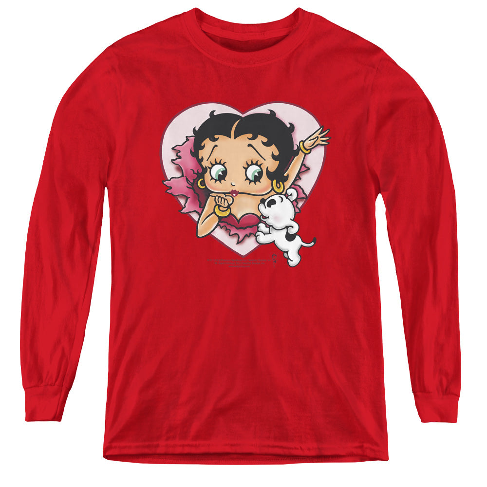 BETTY BOOP/I LOVE BETTY - YOUTH LONG SLEEVE TEE - RED