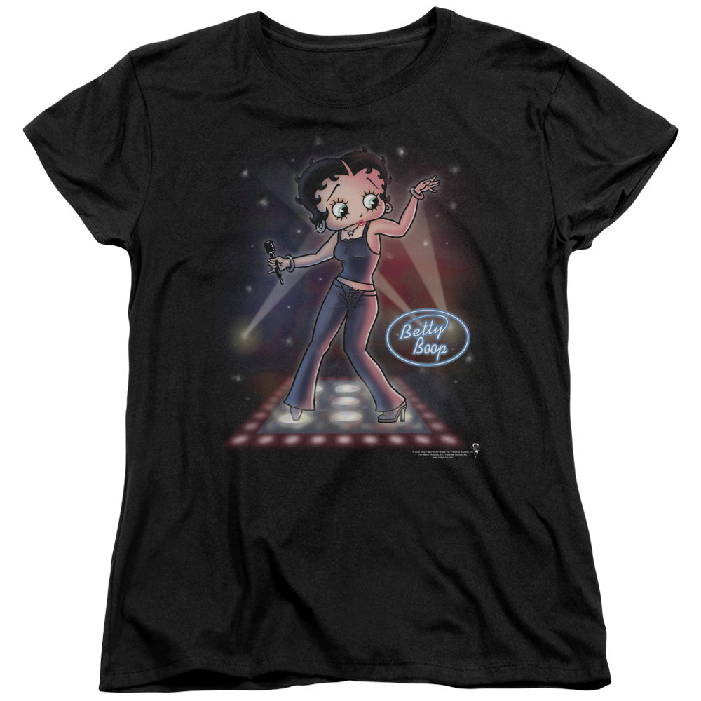 BETTY BOOP/POP STAR - S/S WOMENS TEE - BLACK