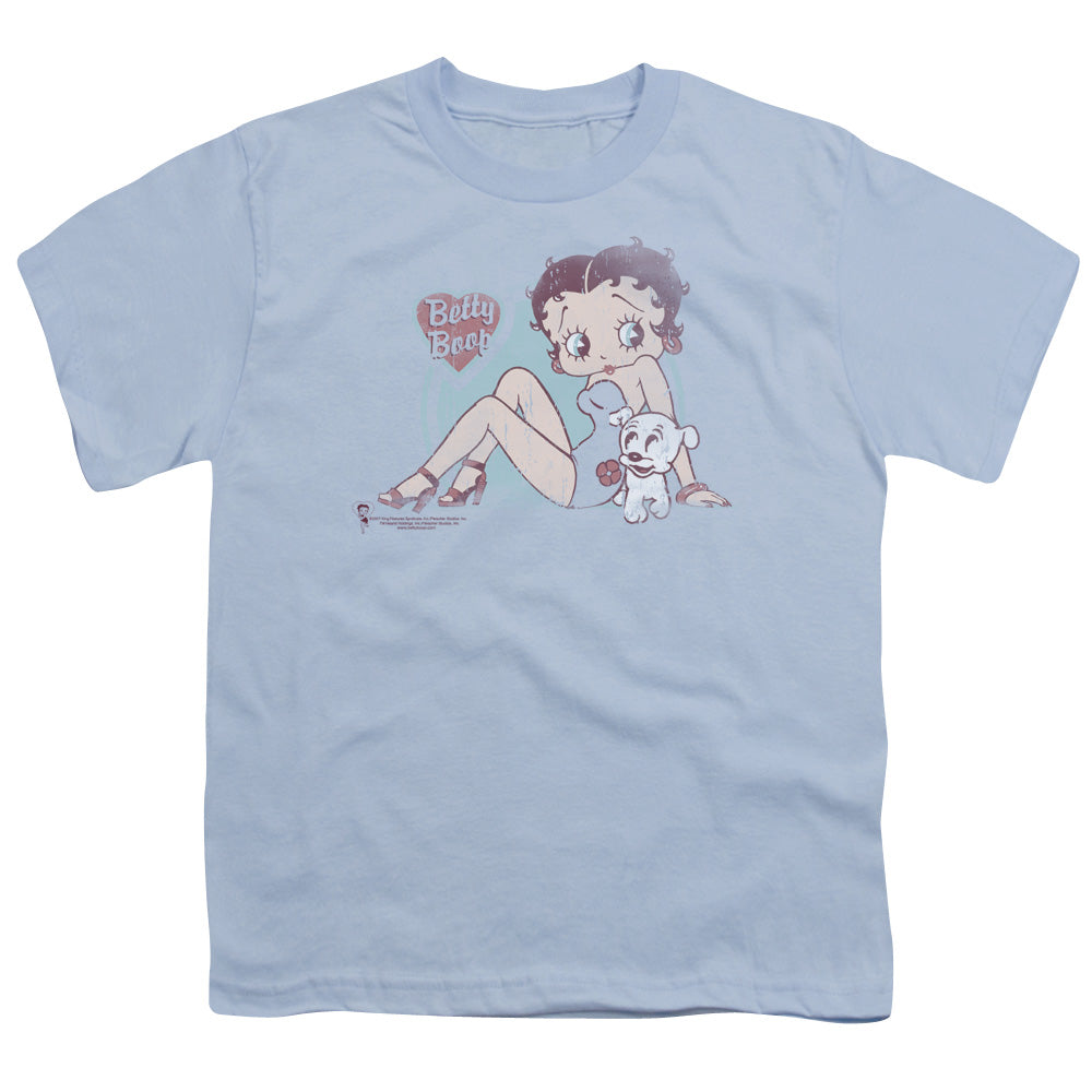 BETTY BOOP/VINTAGE PIN PUP - S/S YOUTH 18/1 - LIGHT BLUE