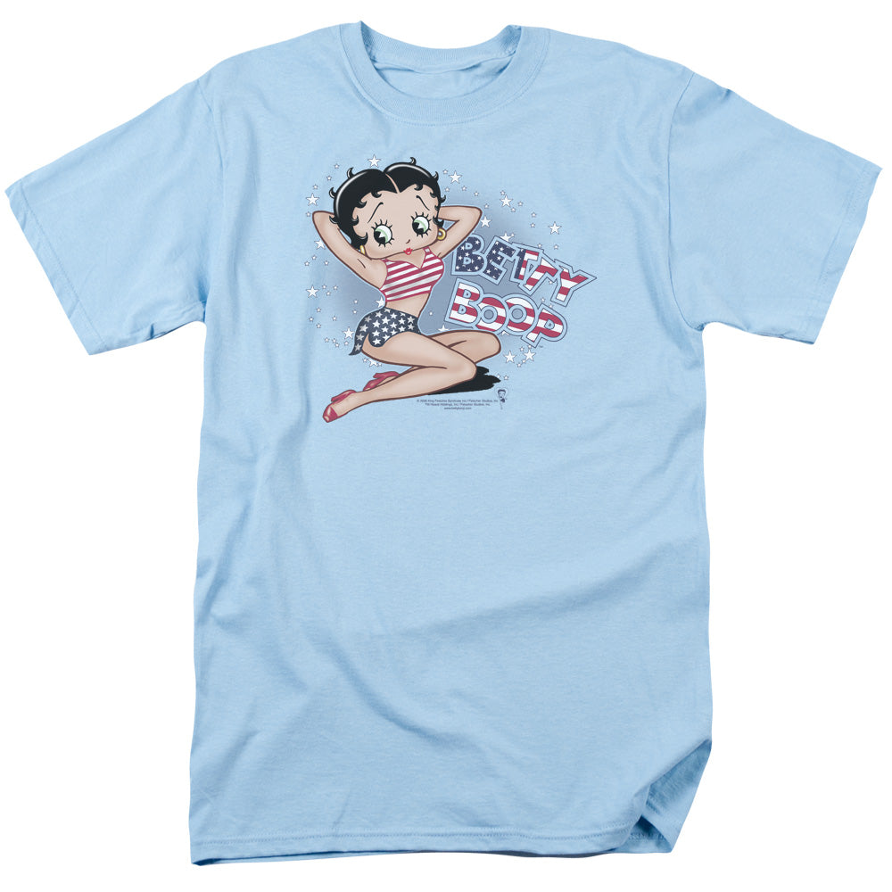 BETTY BOOP/ALL AMERICAN GIRL - S/S ADULT 18/1 - LIGHT BLUE