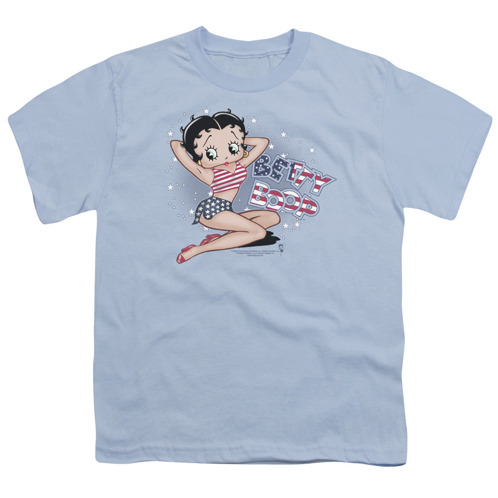 BETTY BOOP/ALL AMERICAN GIRL - S/S YOUTH 18/1 - LIGHT BLUE