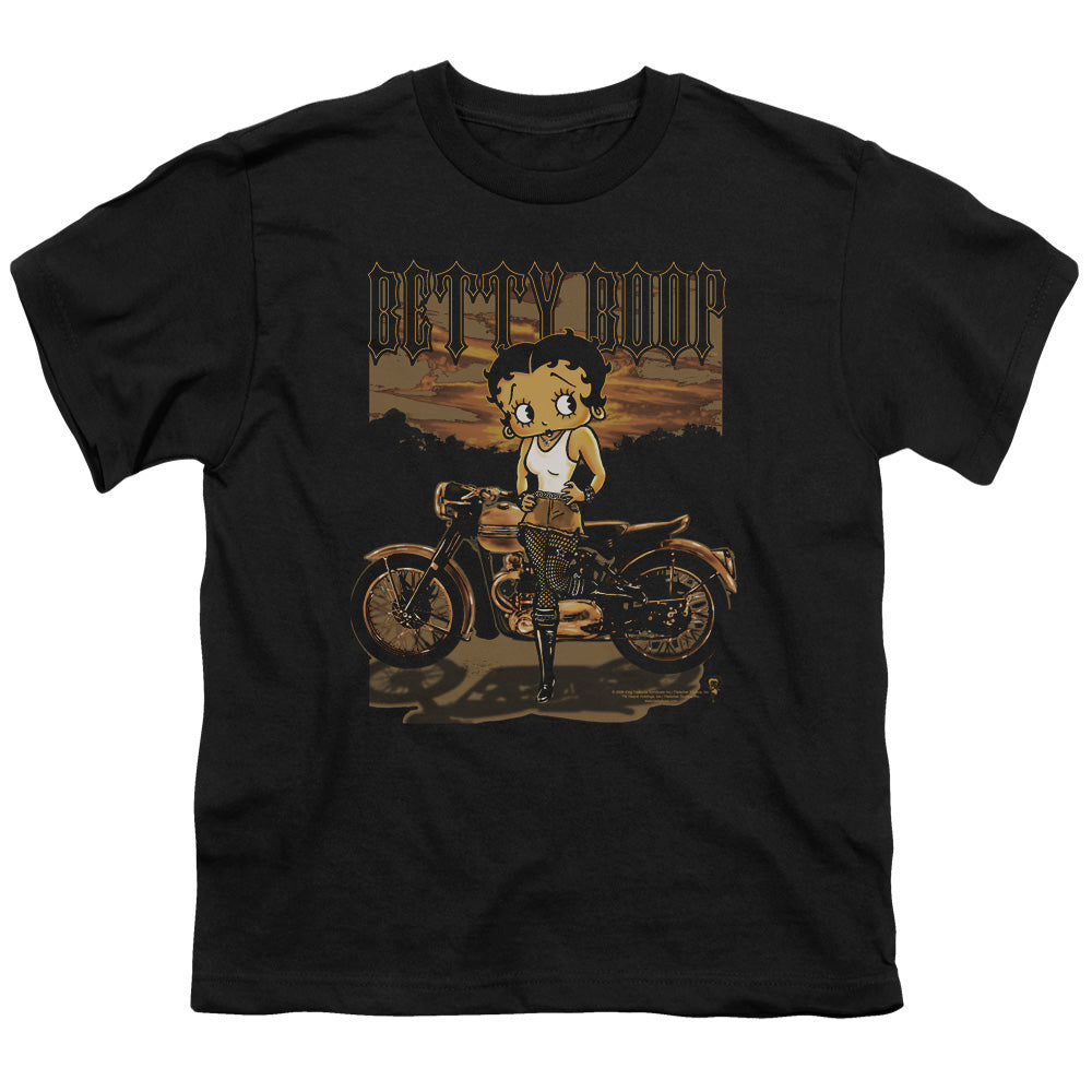 BETTY BOOP/REBEL RIDER - S/S YOUTH 18/1 - BLACK