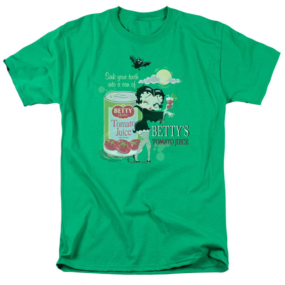 BETTY BOOP/VAMPIRE TOMATO JUICE - S/S ADULT 18/1 - KELLY GREEN