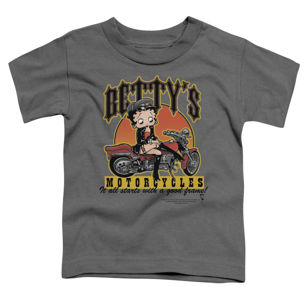 BETTY BOOP/BETTYS MOTORCYCLES - S/S TODDLER TEE - CHARCOAL