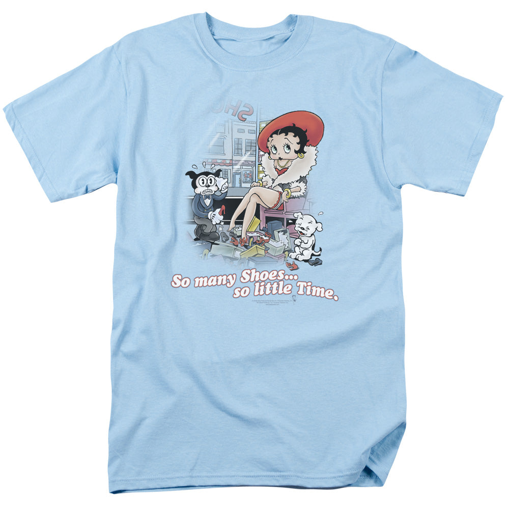 BETTY BOOP/SO MANY SHOES - S/S ADULT 18/1 - LIGHT BLUE