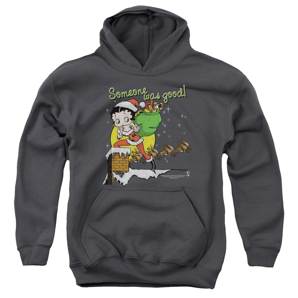 BETTY BOOP/CHIMNEY - YOUTH PULLOVER HOODIE - CHARCOAL