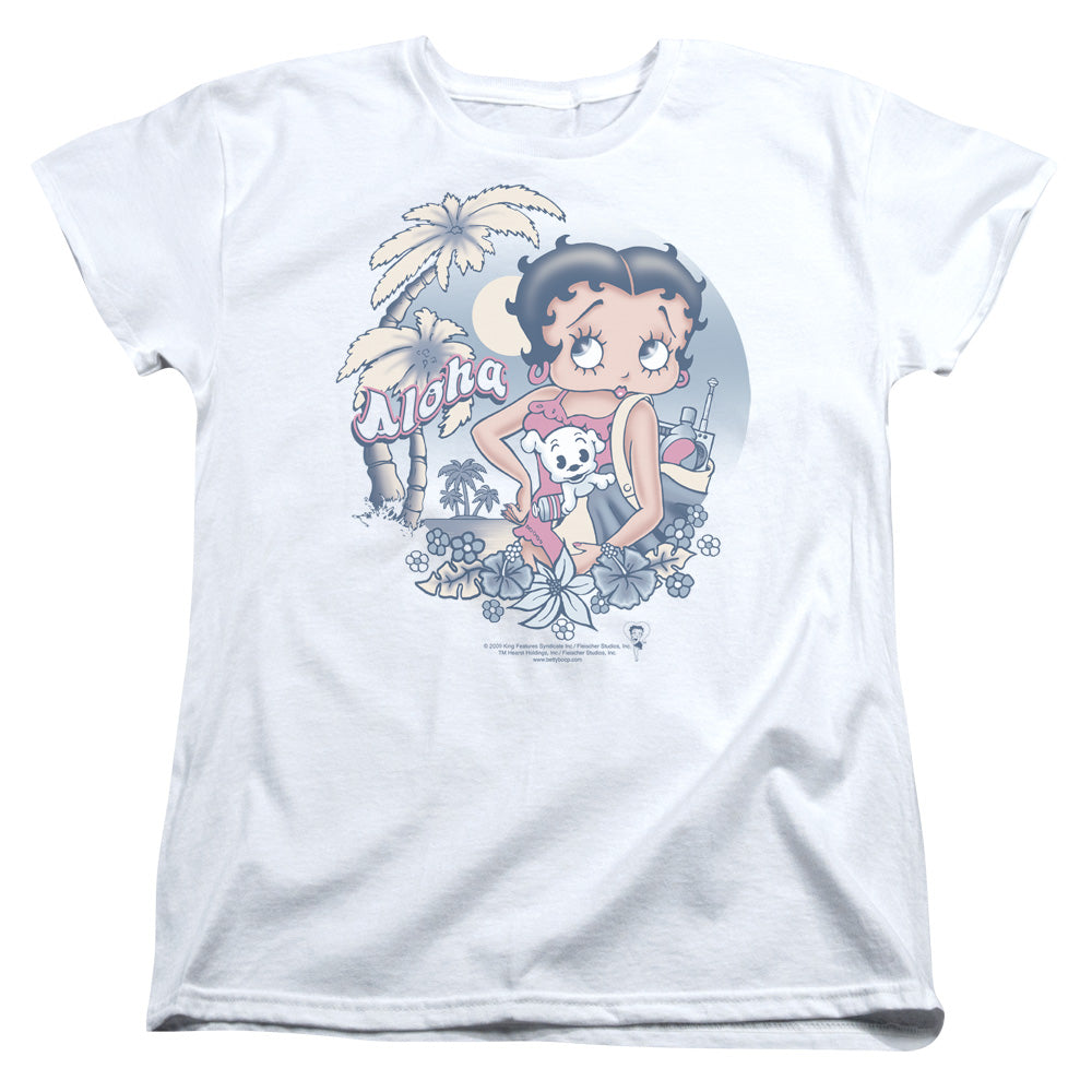 BETTY BOOP/ALOHA - S/S WOMENS TEE - WHITE