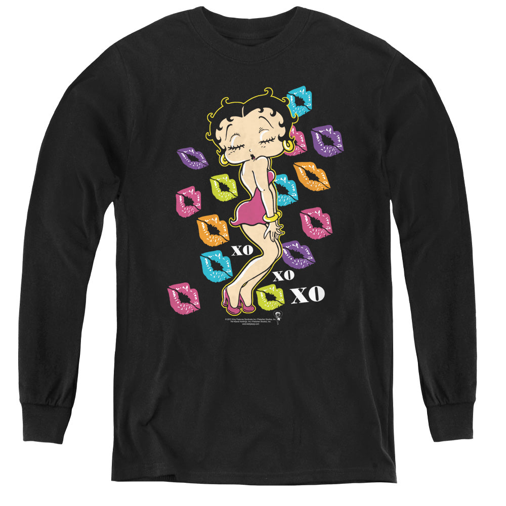 BETTY BOOP/TRIPPLE XO - YOUTH LONG SLEEVE TEE - BLACK
