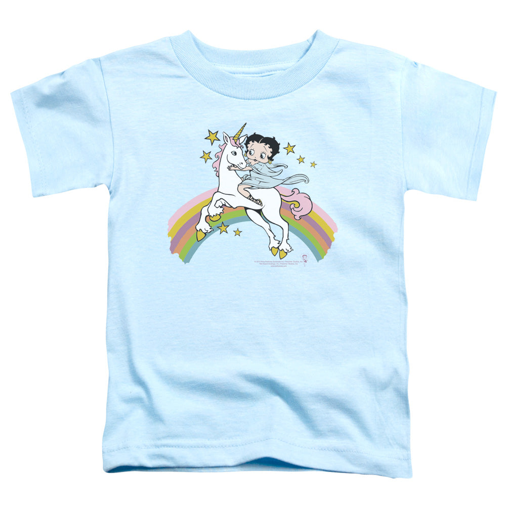 BETTY BOOP/UNICORN & RAINBOWS - S/S TODDLER TEE - LIGHT BLUE