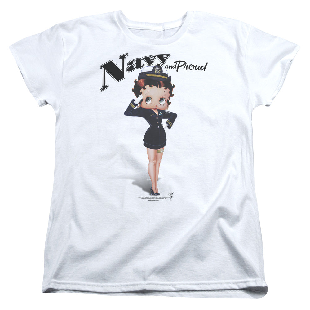 BETTY BOOP/NAVY BOOP - S/S WOMENS TEE - WHITE