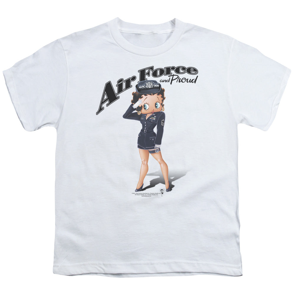 BETTY BOOP/AIR FORCE BOOP - S/S YOUTH 18/1 - WHITE