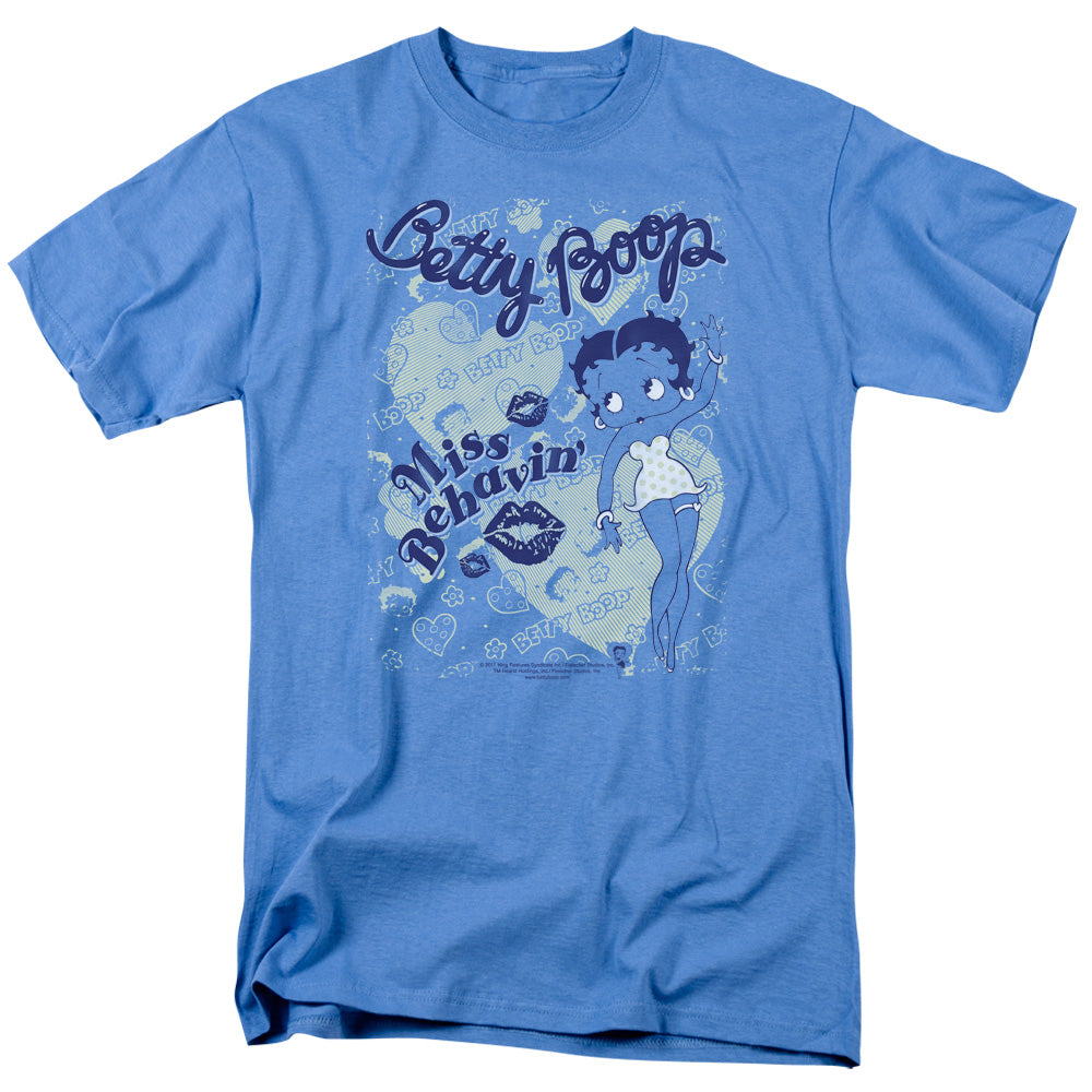 BETTY BOOP/MISS BEHAVIN - S/S ADULT 18/1 - CAROLINA BLUE