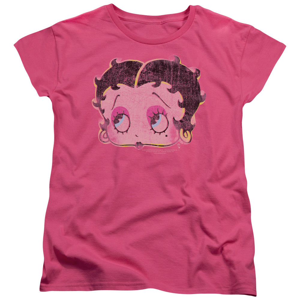 BETTY BOOP/POP ART BOOP - S/S WOMENS TEE - HOT PINK