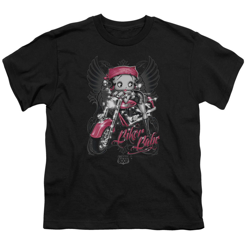 BETTY BOOP/BIKER BABE - S/S YOUTH 18/1 - BLACK