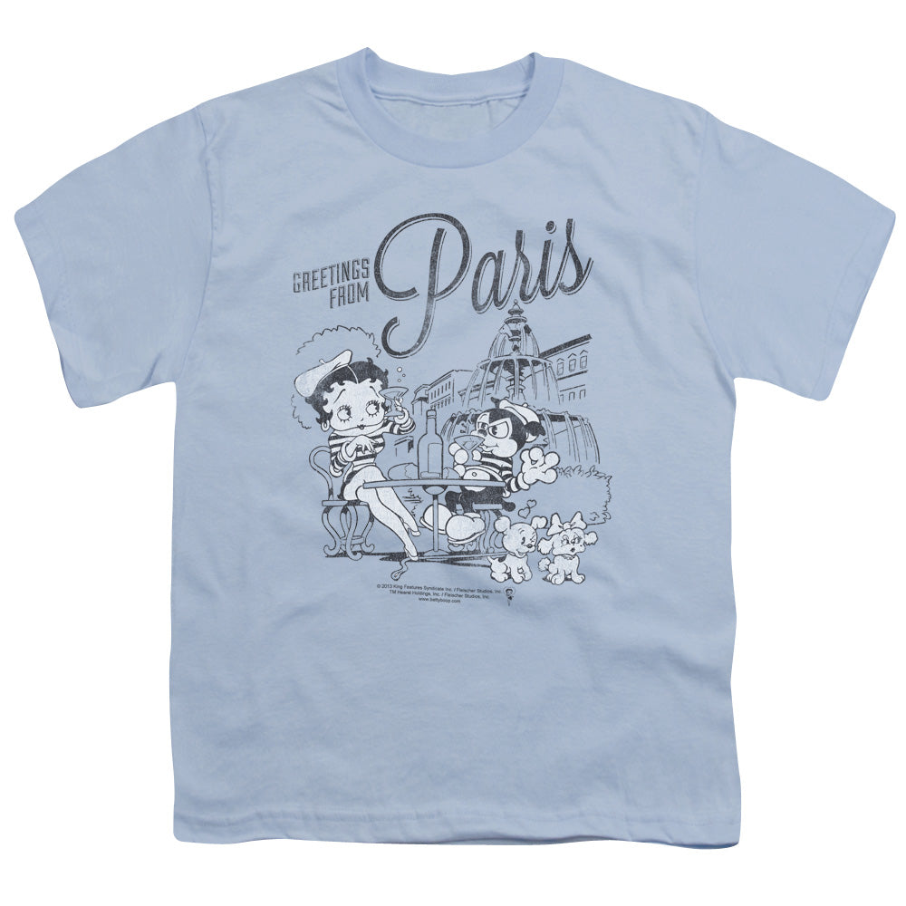 BETTY BOOP/GREETINGS FROM PARIS - S/S YOUTH 18/1 - LIGHT BLUE
