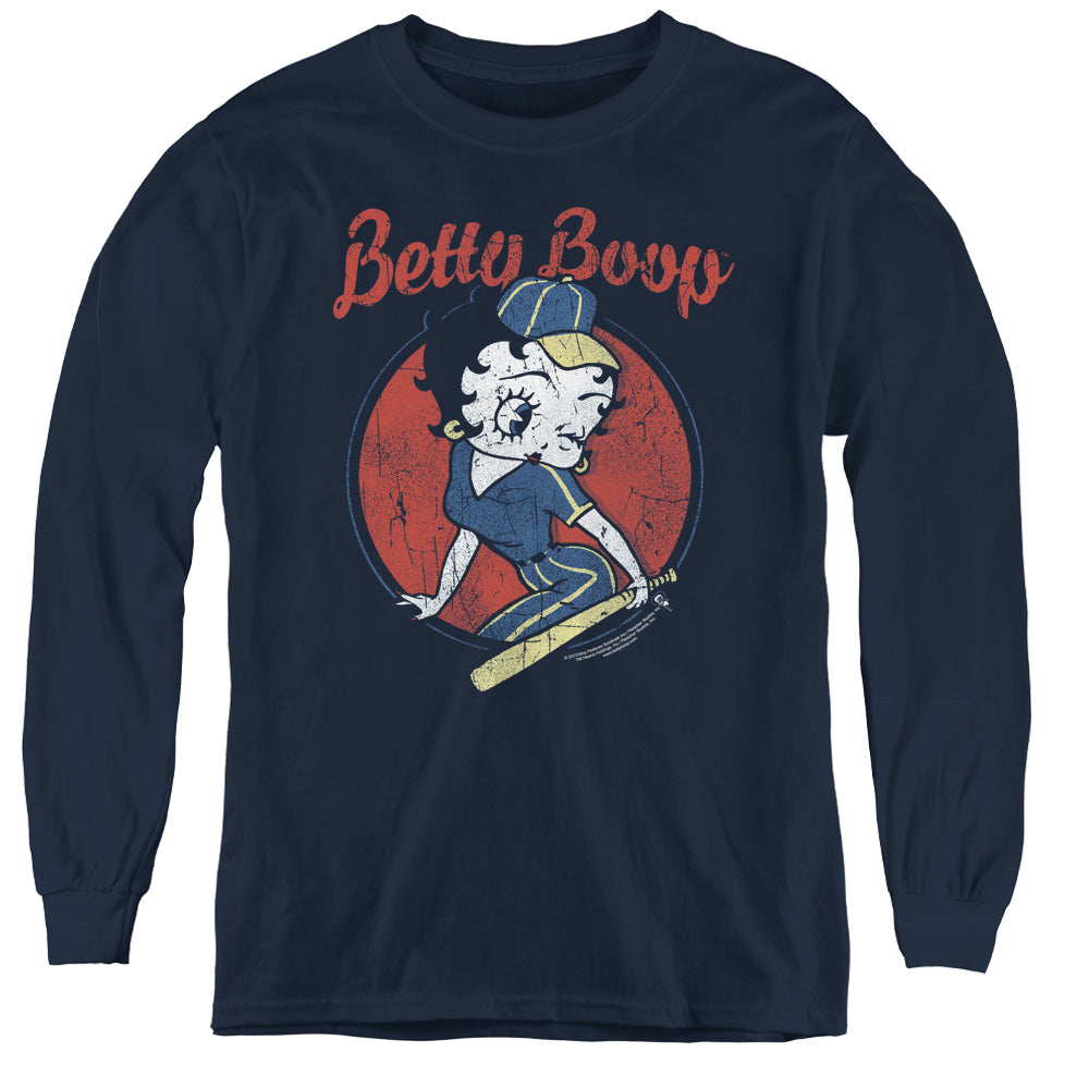 BETTY BOOP/TEAM BOOP - YOUTH LONG SLEEVE TEE - NAVY