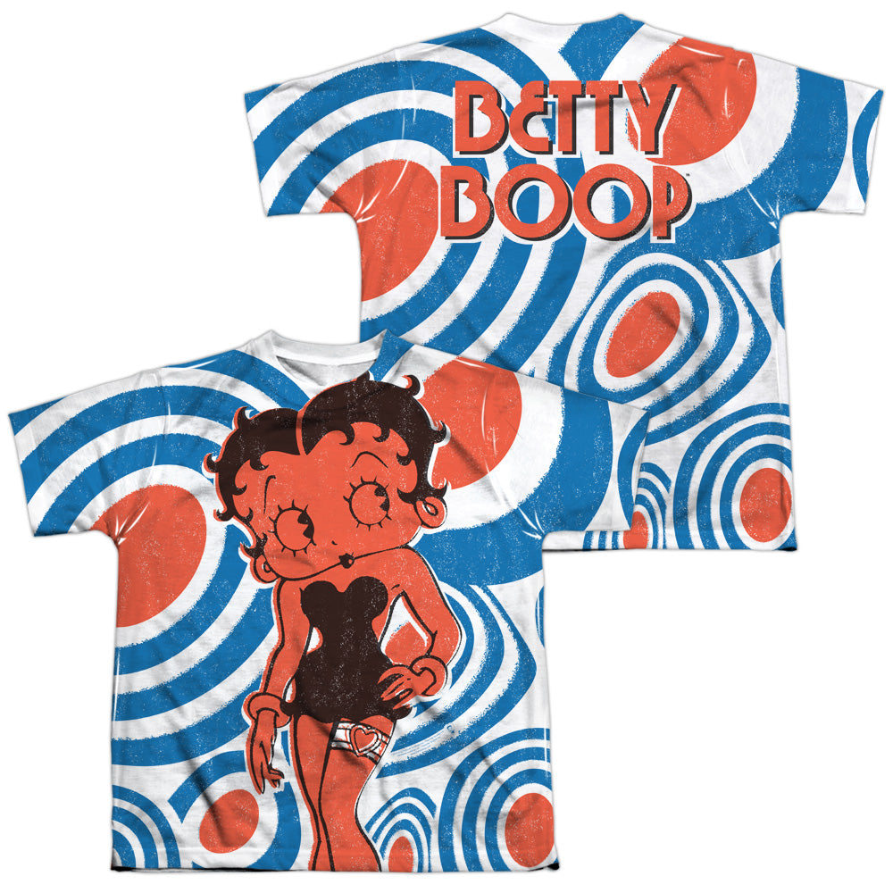 BETTY BOOP/MOD RINGS (FRONT/BACK PRINT) - S/S YOUTH POLY CREW - MULTI