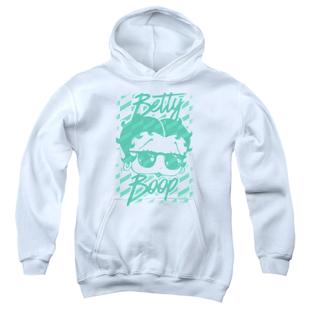 BETTY BOOP/SUMMER SHADES - YOUTH PULLOVER HOODIE - WHITE