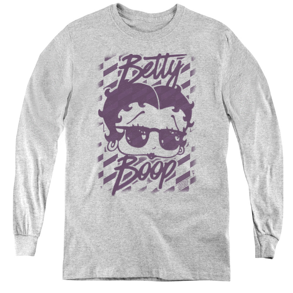 BETTY BOOP/SUMMER SHADES - YOUTH LONG SLEEVE TEE - ATHLETIC HEATHER