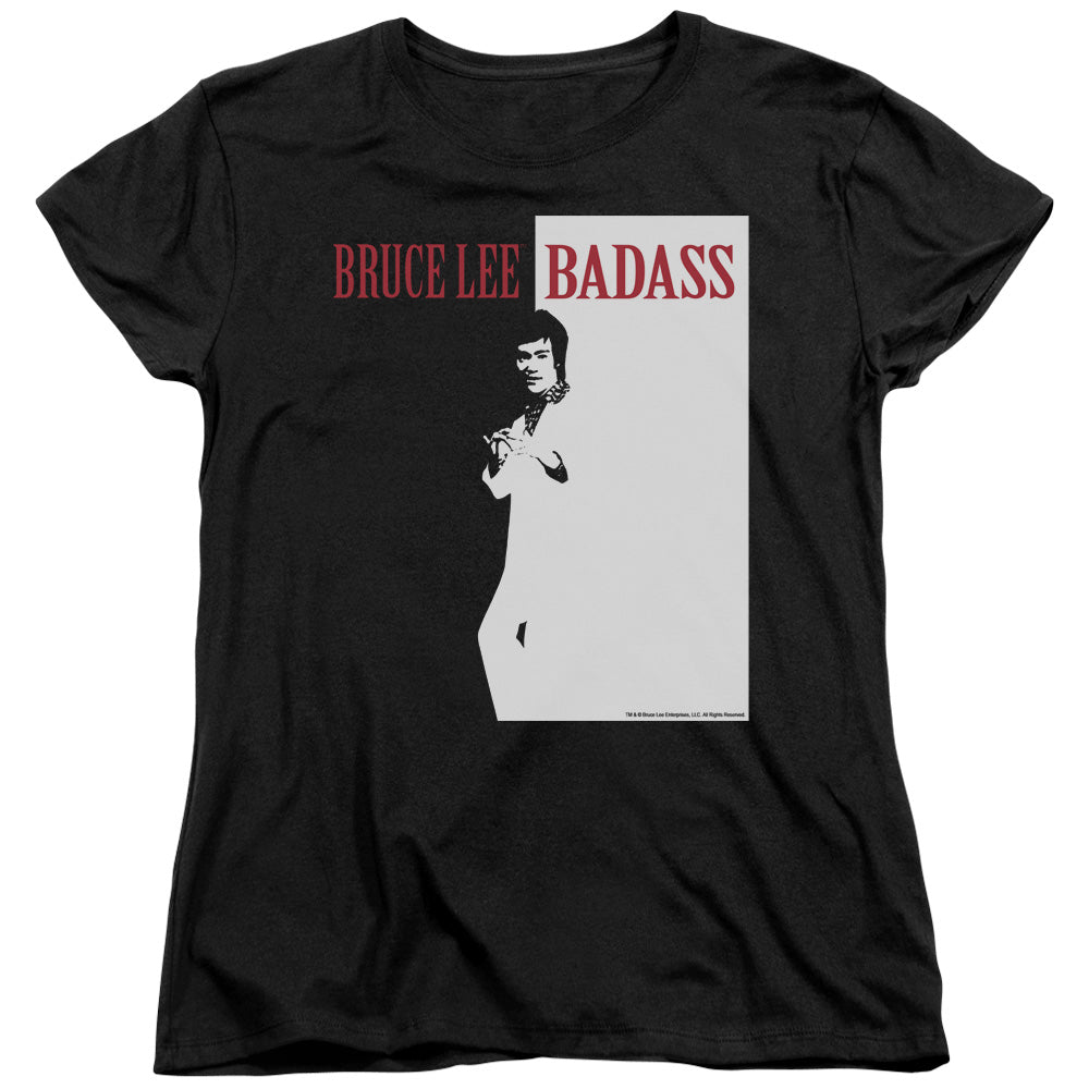 BRUCE LEE/BADASS - S/S WOMENS TEE - BLACK