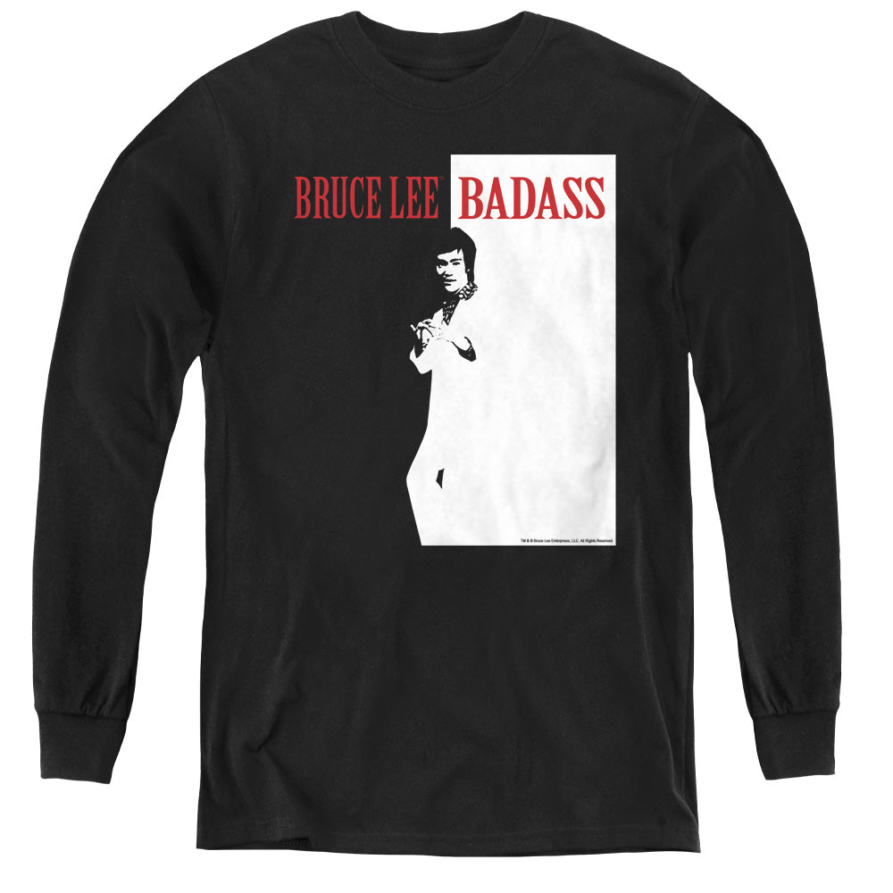 BRUCE LEE/BADASS - YOUTH LONG SLEEVE TEE - BLACK