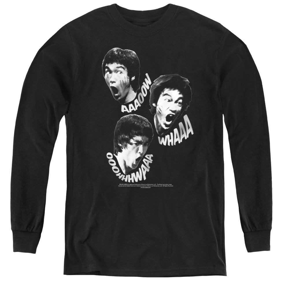 BRUCE LEE/SOUNDS OF THE DRAGON - YOUTH LONG SLEEVE TEE - BLACK