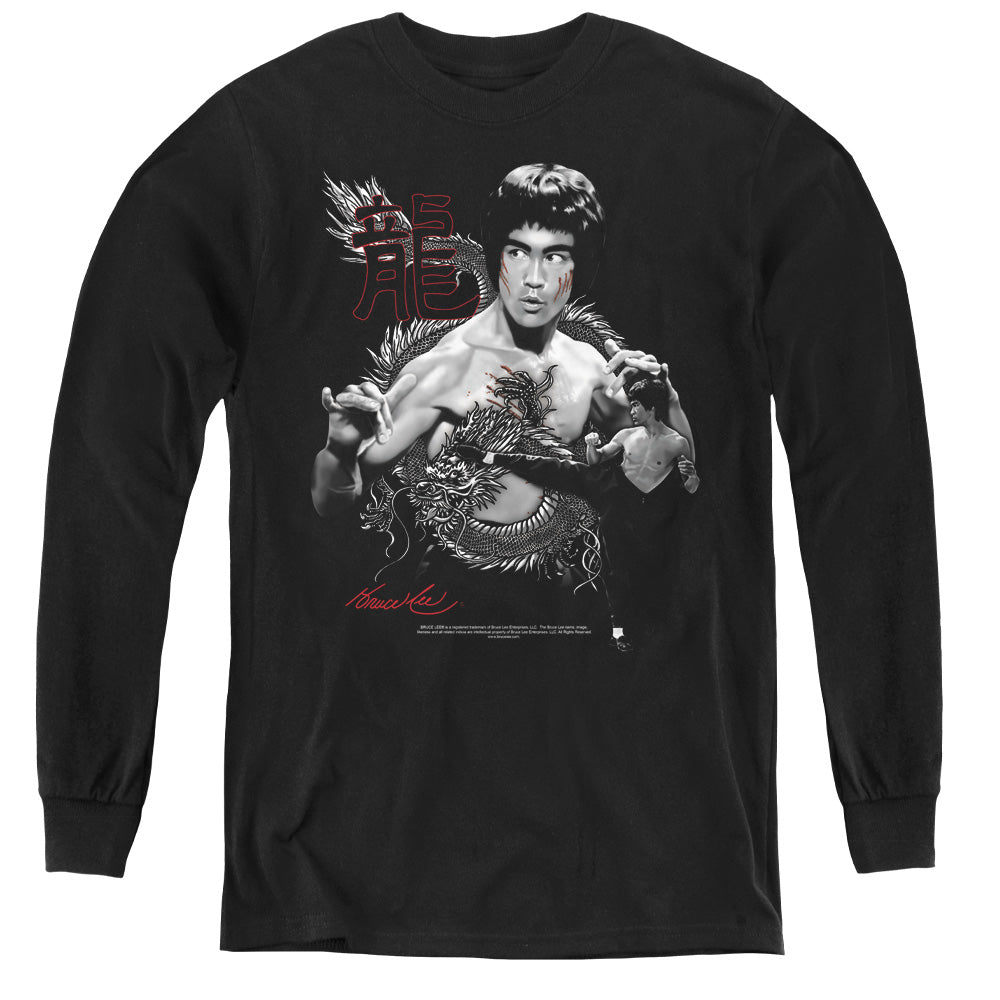 BRUCE LEE/THE DRAGON - YOUTH LONG SLEEVE TEE - BLACK