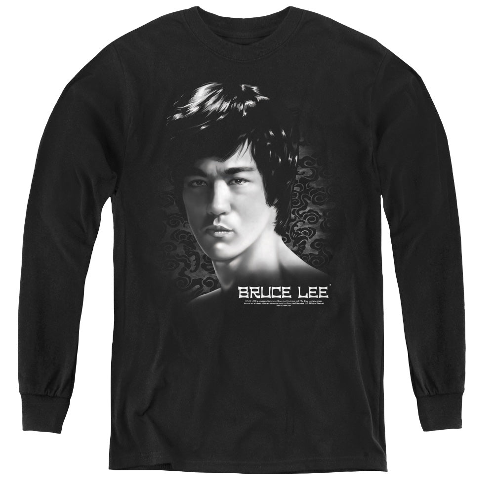 BRUCE LEE/IN YOUR FACE - YOUTH LONG SLEEVE TEE - BLACK