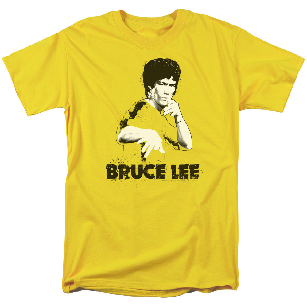 BRUCE LEE/SUIT SPLATTER - S/S ADULT 18/1 - YELLOW