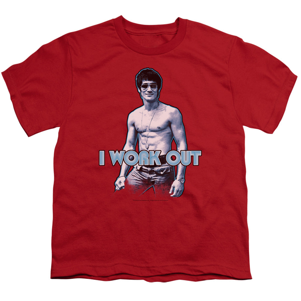 BRUCE LEE/LEE WORKS OUT - S/S YOUTH 18/1 - RED