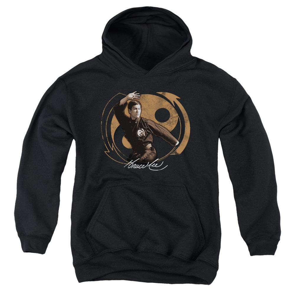 BRUCE LEE/JEET KUN DO POSE - YOUTH PULLOVER HOODIE - BLACK