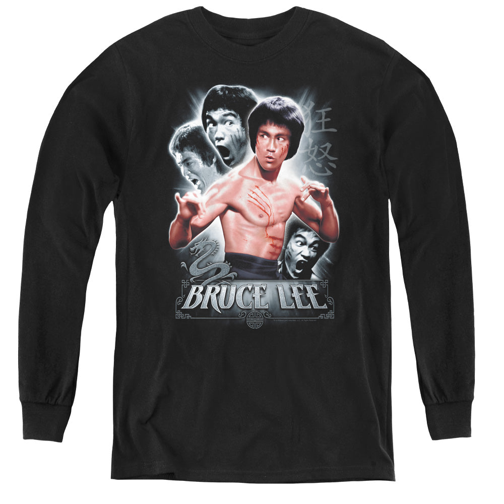 BRUCE LEE/INNER FURY - YOUTH LONG SLEEVE TEE - BLACK