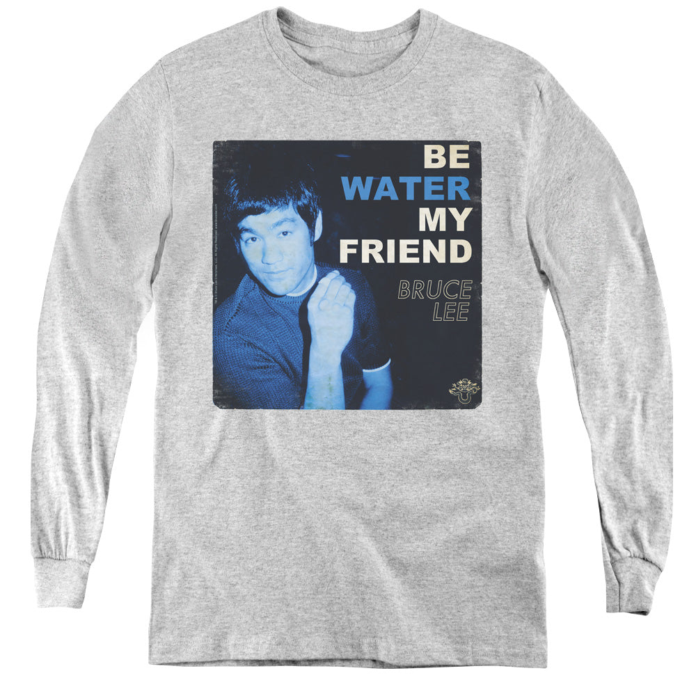 BRUCE LEE/WATER - YOUTH LONG SLEEVE TEE - ATHLETIC HEATHER